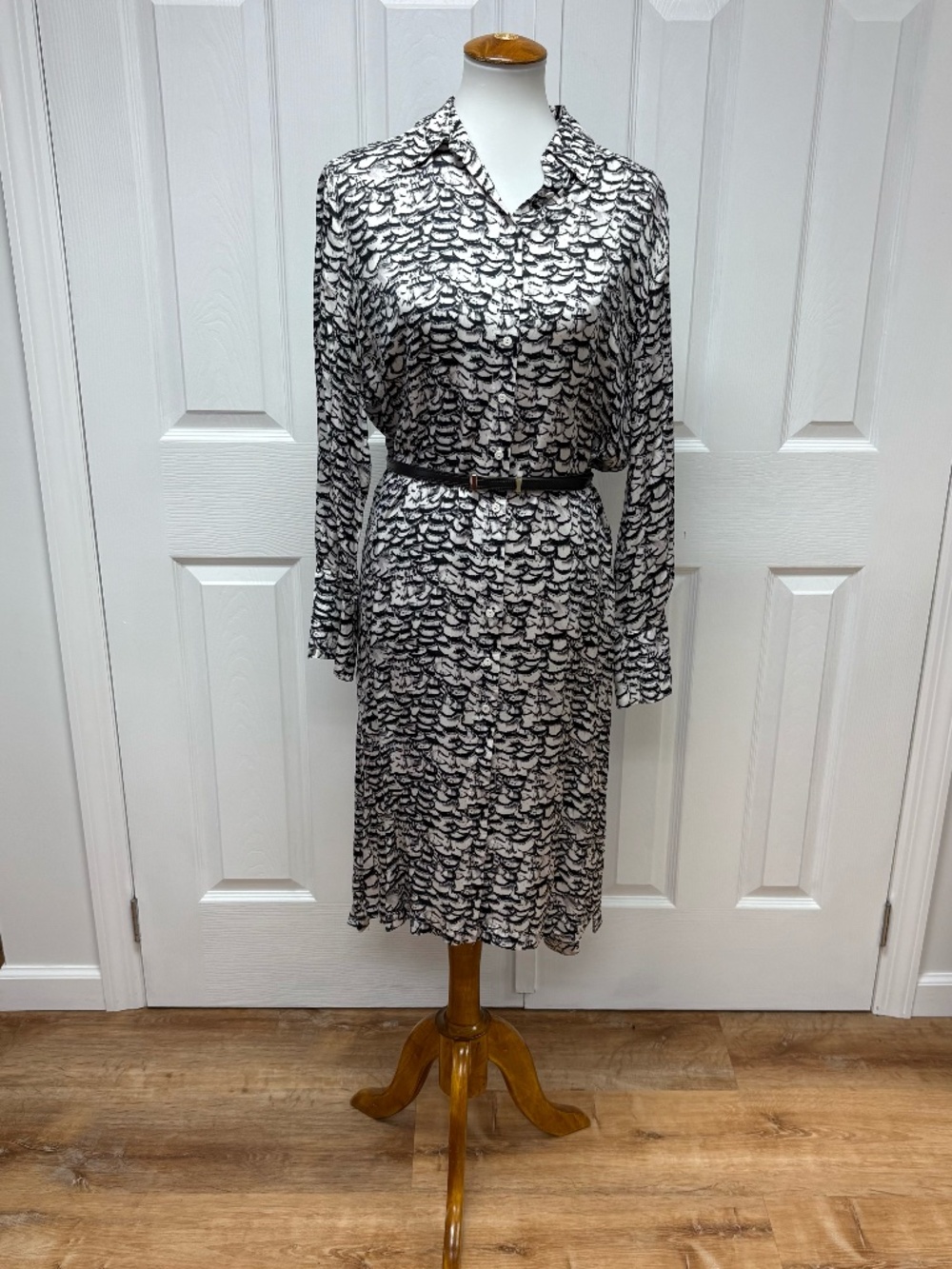 All Saints Anya Plume Midi Shirt Dress - Size M.